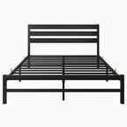 Cadre de lit plateforme avec tête de lit en bois, rangement sous le lit, antidérapant