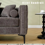 Canapé d'angle moderne convertible en chenille capitonnée